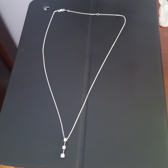 Diamond 14k white gold journey necklace - Picture 4 of 8